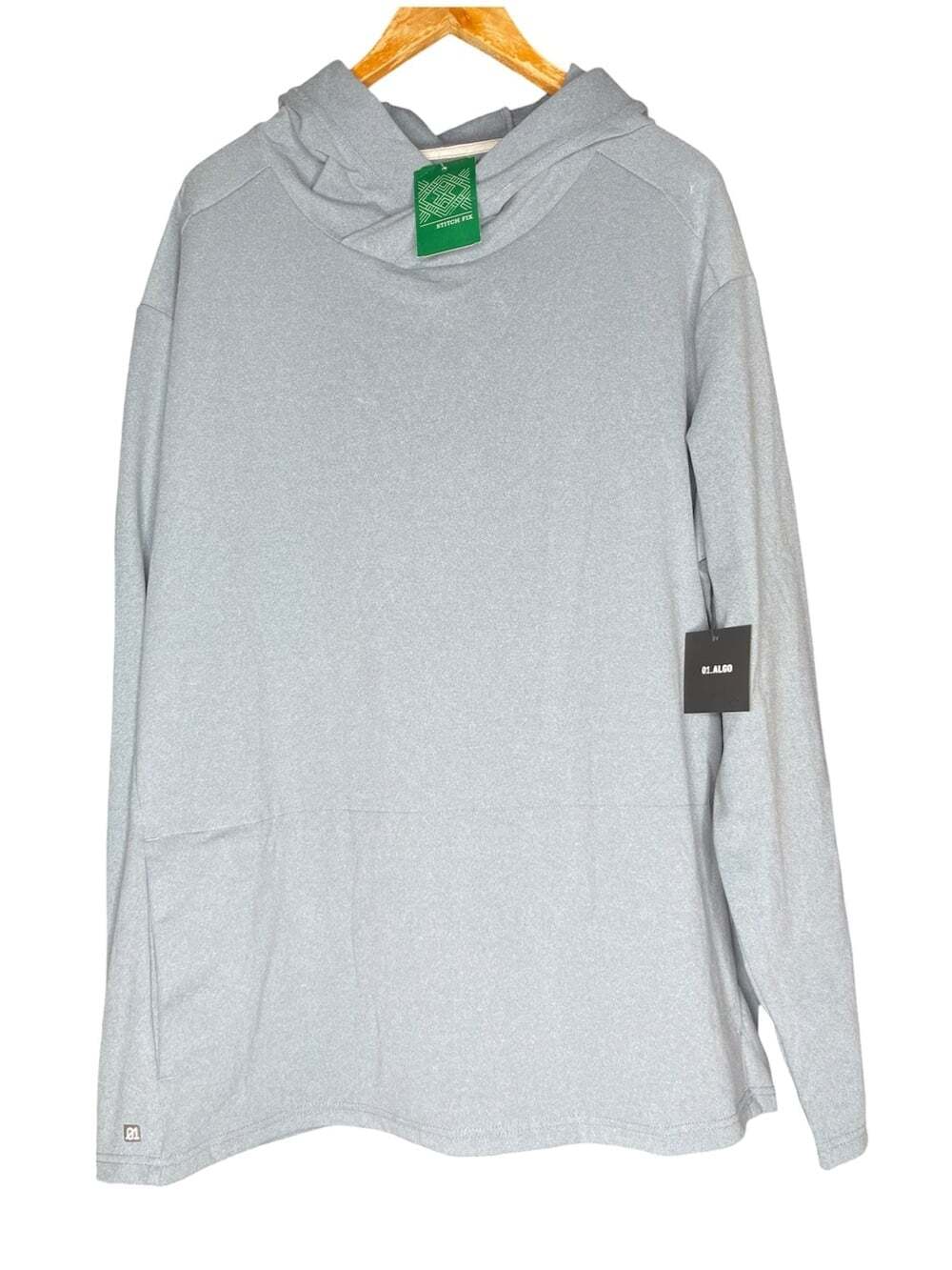 01.Algo Stitch Fix Elias Performance Jersey Funnel Neck Hoodie Light Blue XXL